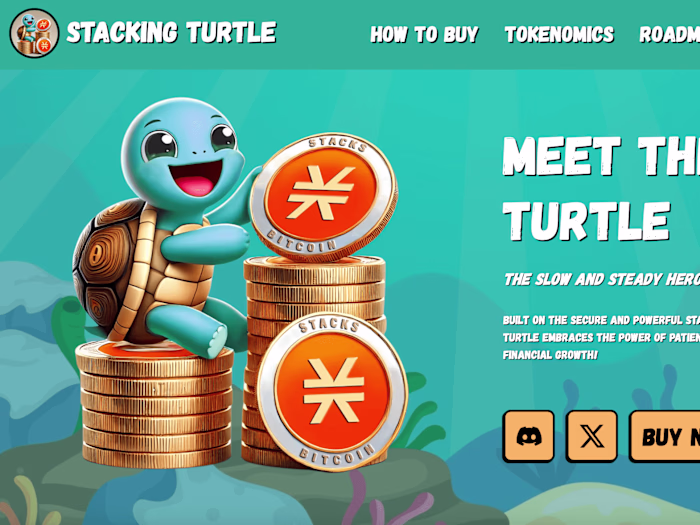 Stacking Turtle Memecoin Website
