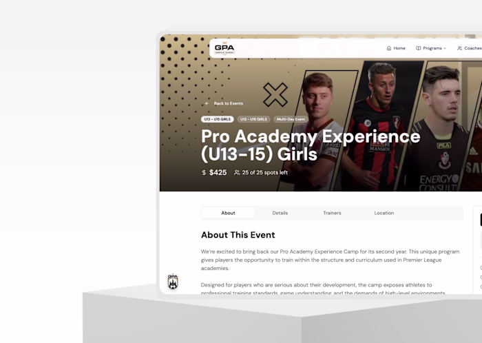 GamePlay Academy — Custom Training & Coaching Platform 
