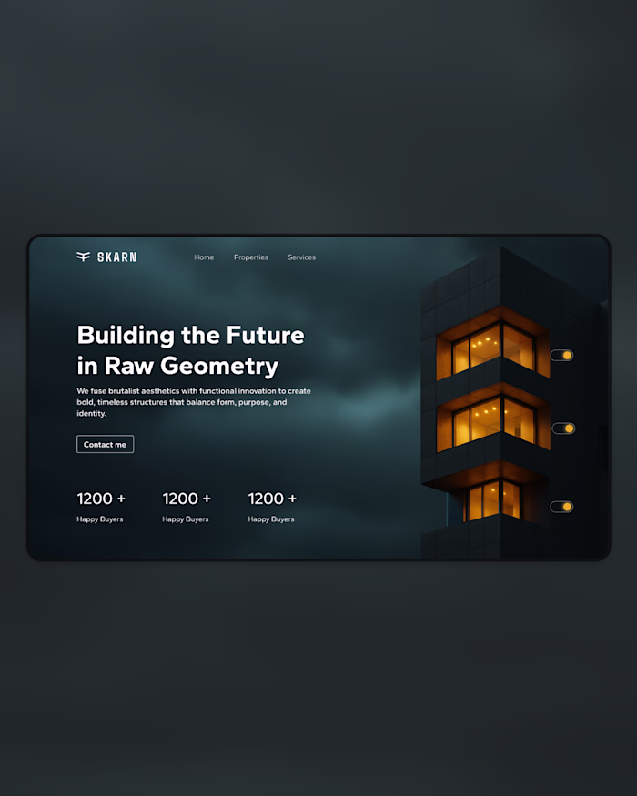 Hero prototype RealState
🔗Web : https://skarn.framer.ai
