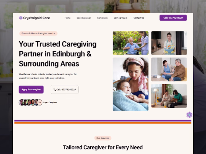 Crystal Gold Care Website Redesign