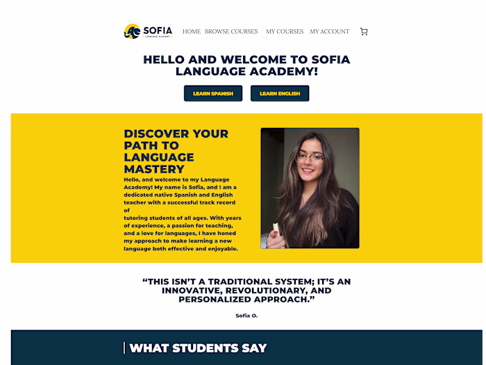 Website Design for Sofia Language Academy