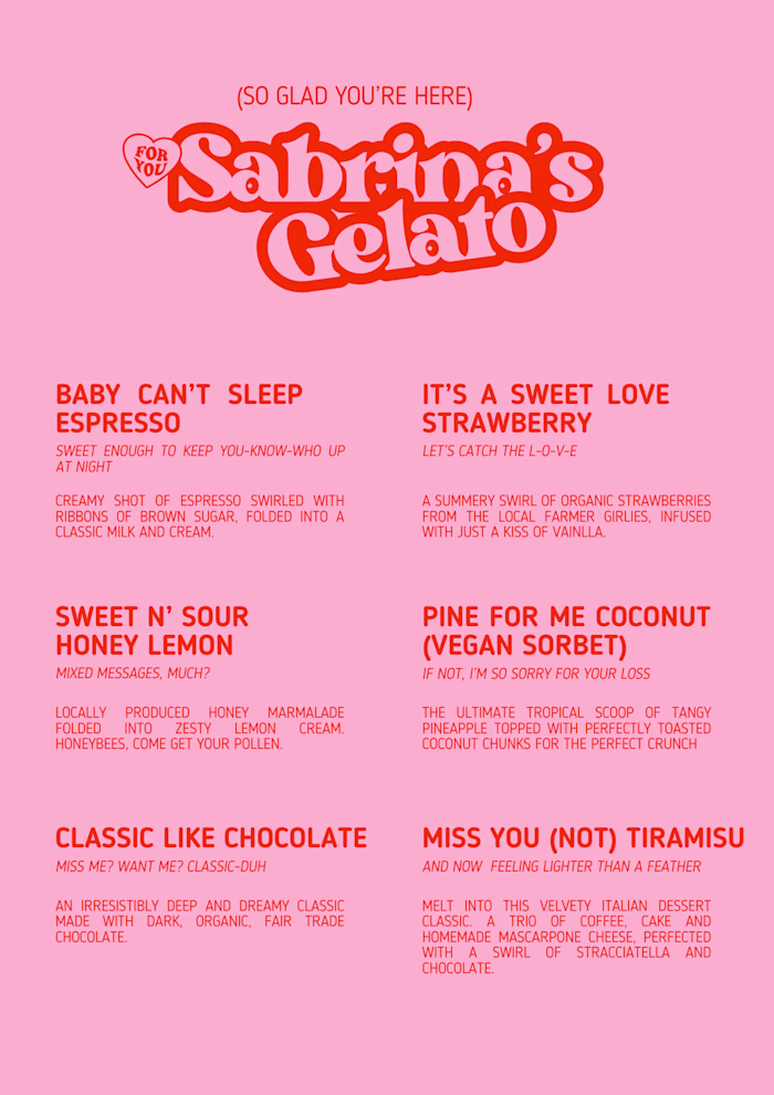 Sabrina Carpenter Gelato Pop-Up I Spec Work