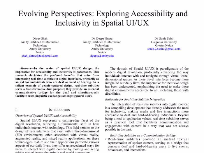 Published Research Paper