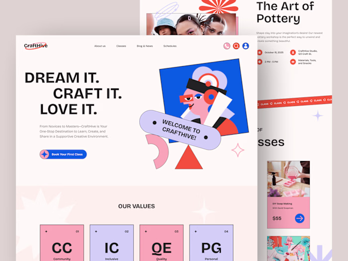 Creative Workshop Website Framer & Webflow