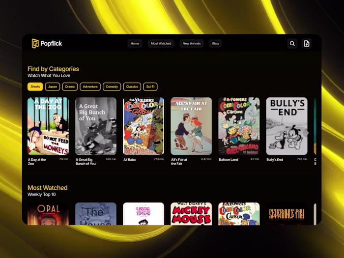 Popflick: Video Streaming Site Built on Framer
