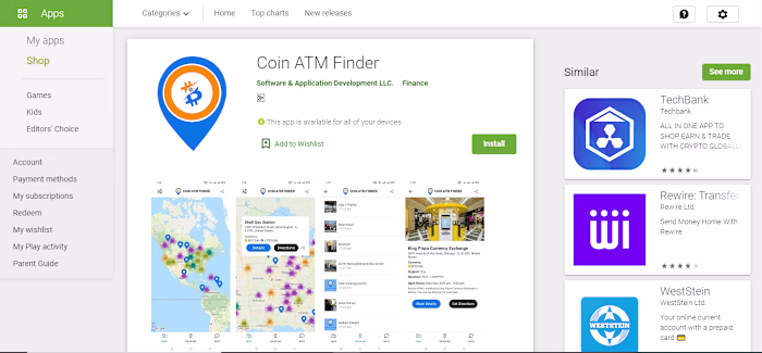 Bitcoin ATM Finder Application
