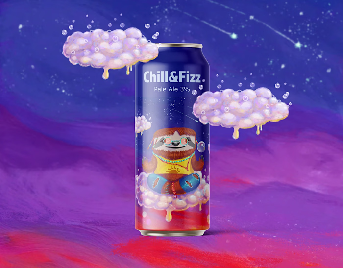 Fizz and Chill - Craft Beer Packaging Illustration