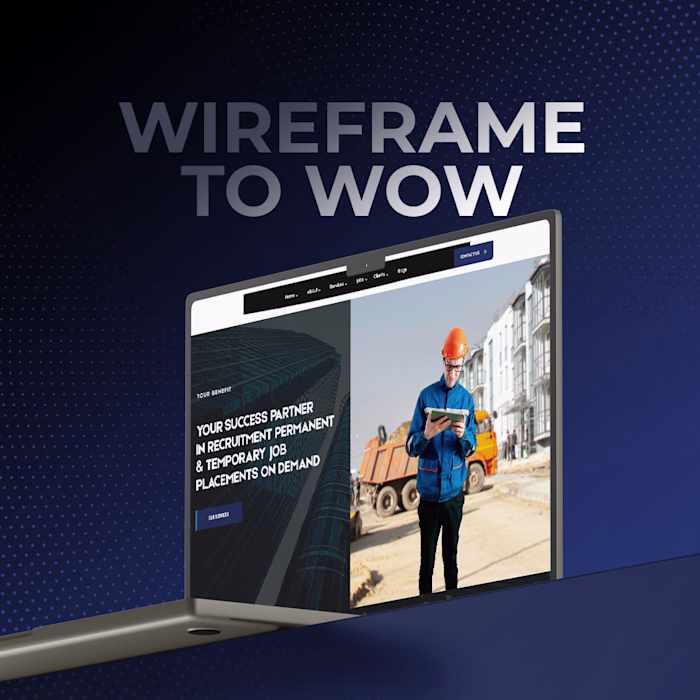 A recruitment-focused website concept transformed from wiref...