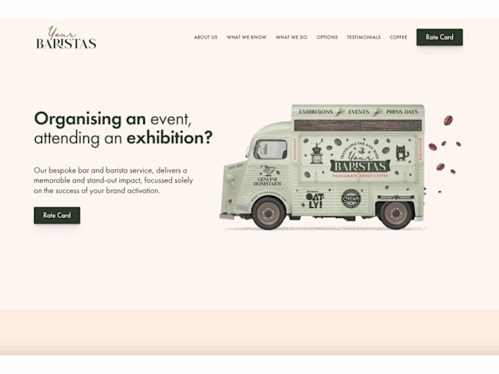 Your Baristas ( Framer Landing page Design & Development)