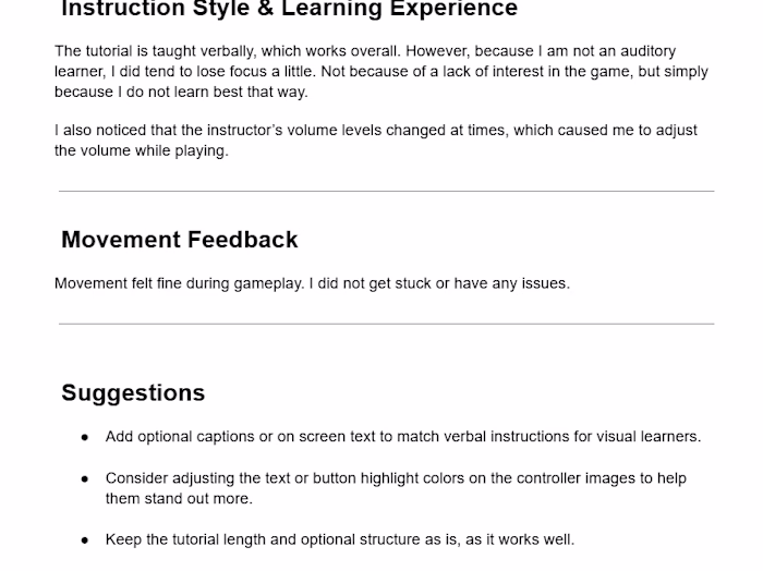 VR Gameplay Testing & Bug