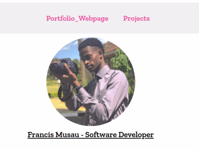 Personal Potfolio webpage