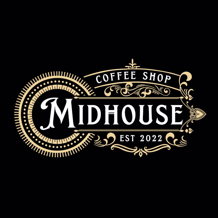 Midhouse Vintage  Decorative Ornamental Coffee Shop Logo Project