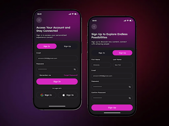 Modern Login/Signup Interface Design