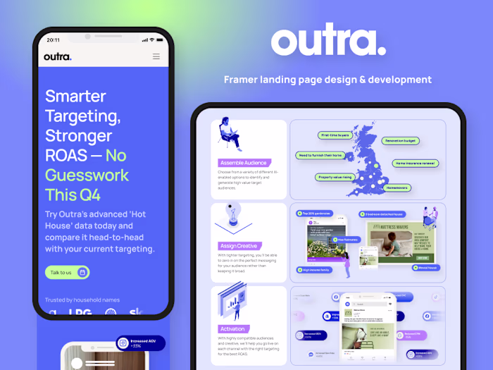 Hot Houses Framer Landing Page Design for Outra