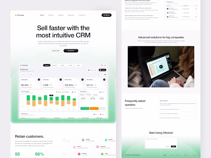 Ottorize - CRM Landing Page