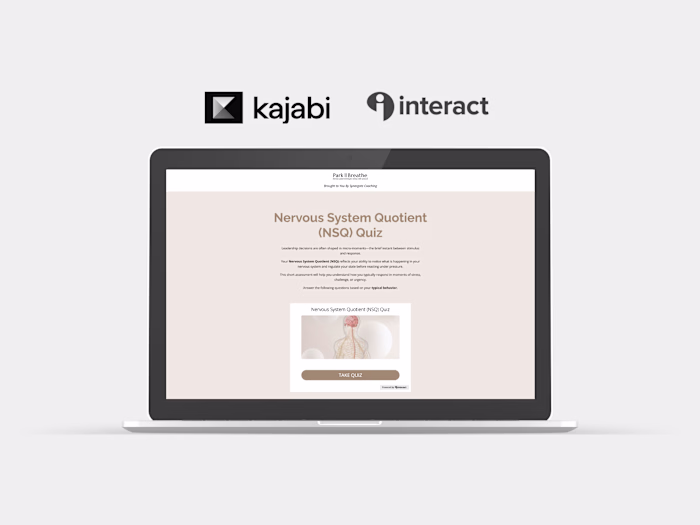 Custom Quiz Funnel for a Nervous System Training Brand