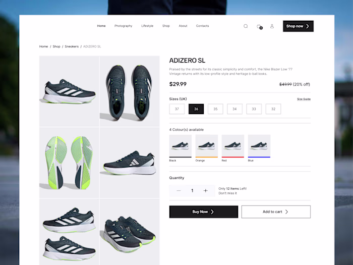 E-commerce Web design