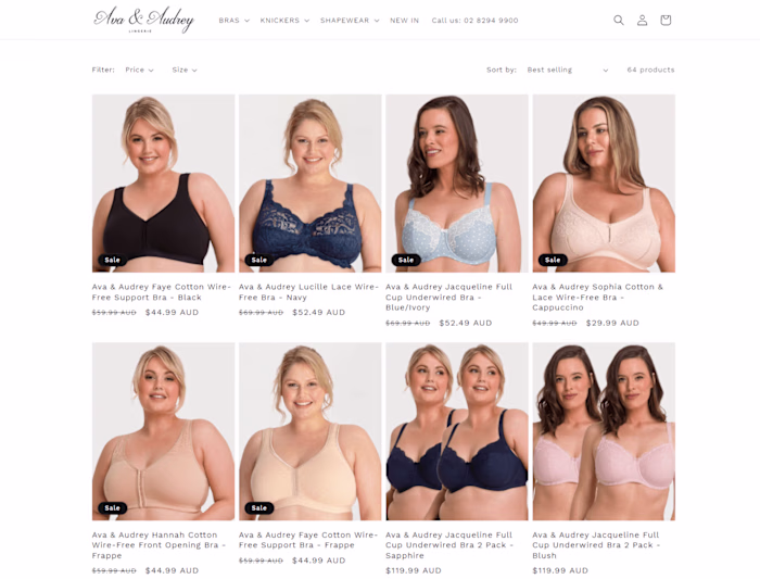 Ava & Audrey - Shopify Store Development with Advanced Apps