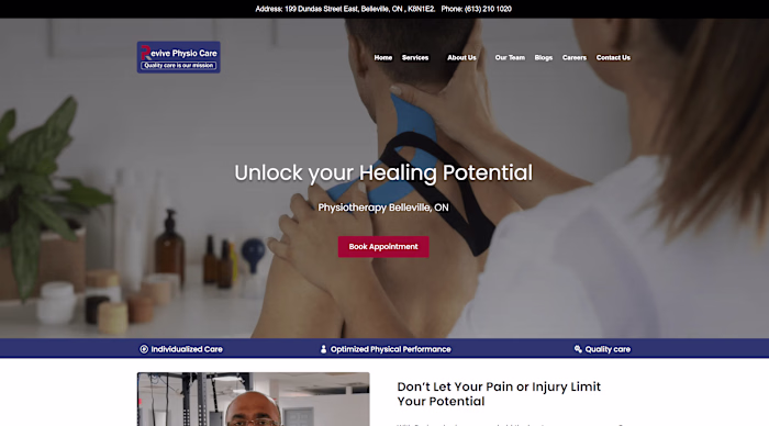 Revive Physio care | WordPress Website