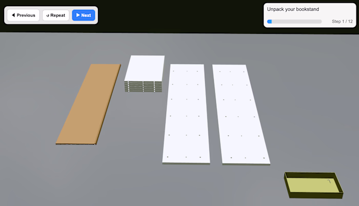 Interactive web 3D assembly manual