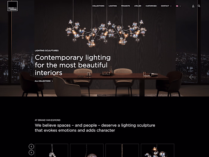 Wordpress Wesbite Design For Luxury Lighting Design Brand 