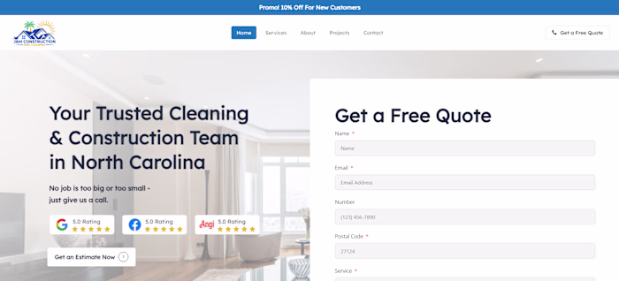 J&M Contracting | Website Development