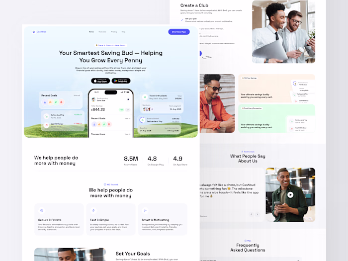 Savings App Landing Page 🪴