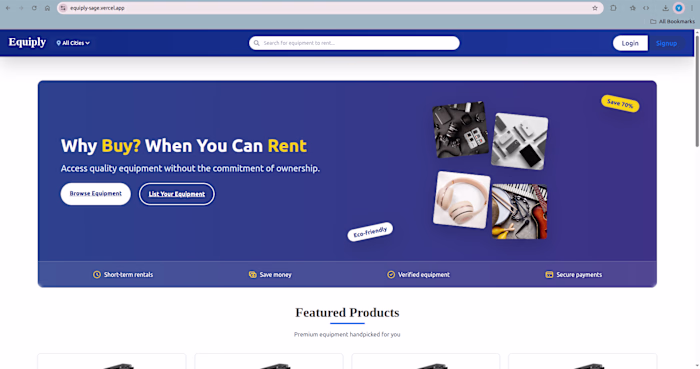 Equiply online equipment rental platform