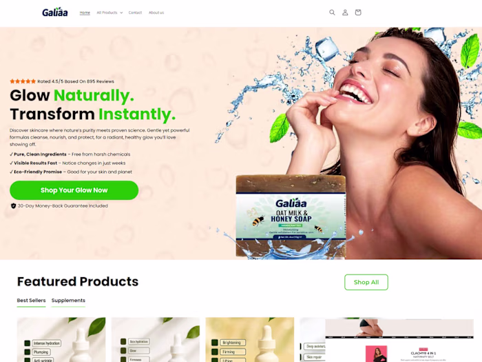 Shopify Store Design for Galiaa (Theme + Custom Sections)