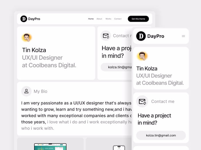 DayPro — Beautiful portfolios website for UX/UI Designer