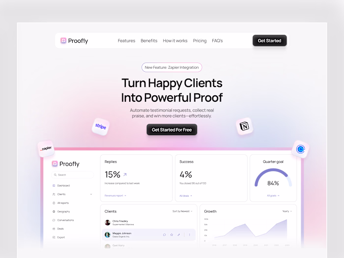 Proofly: A Modern SaaS Landing Page Design