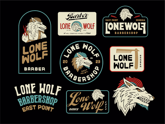 Lone Wolf Barbershop: Branding