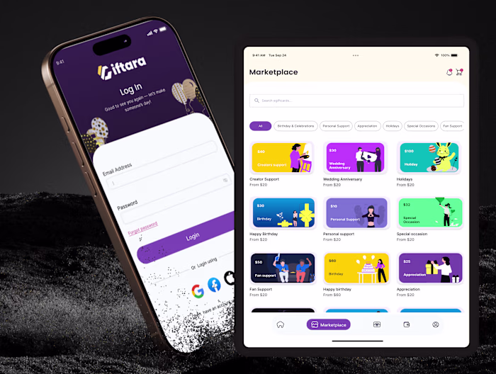 Giftara Gifting Platform Design