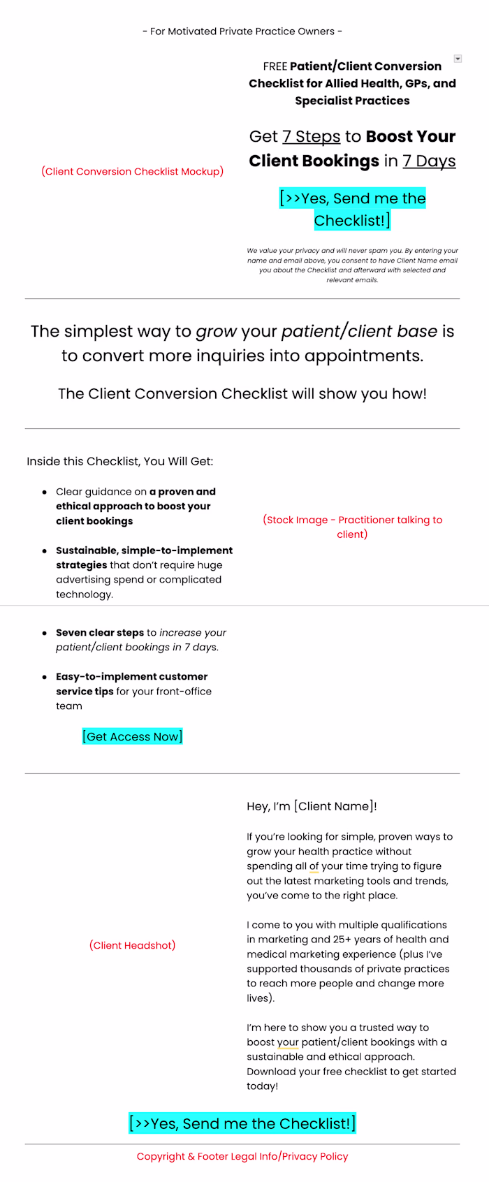 Free Opt In Landing Page