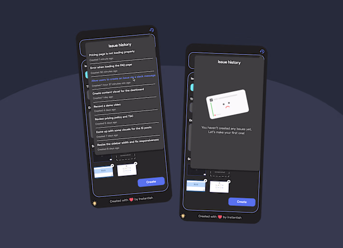 Issue. new design for Instantish 🚀
