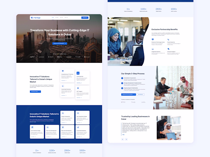 Dubai IT Company Landing Page Design – A Modern, Sleek Digital