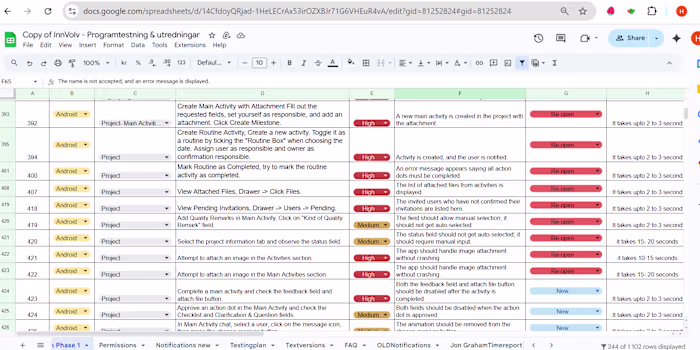 Innvolv Website Test Cases