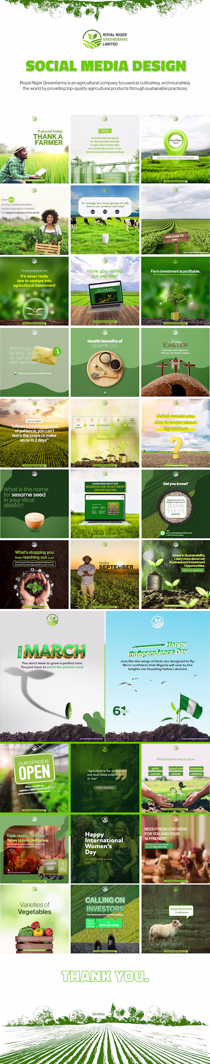 Social Media Designs for Royal Niger Greenfarms