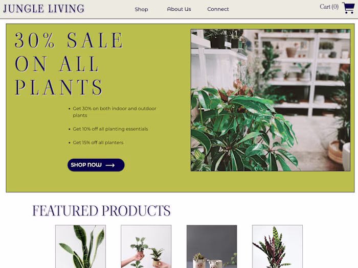Plant Shop Website Design
