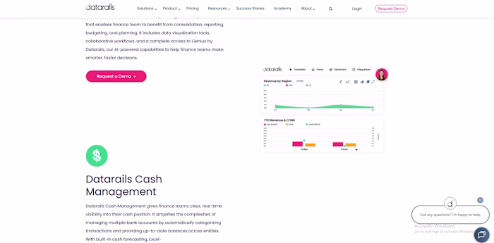 DataRails Finance Website Development