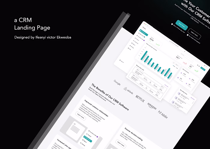 A CRM landing page :: Behance