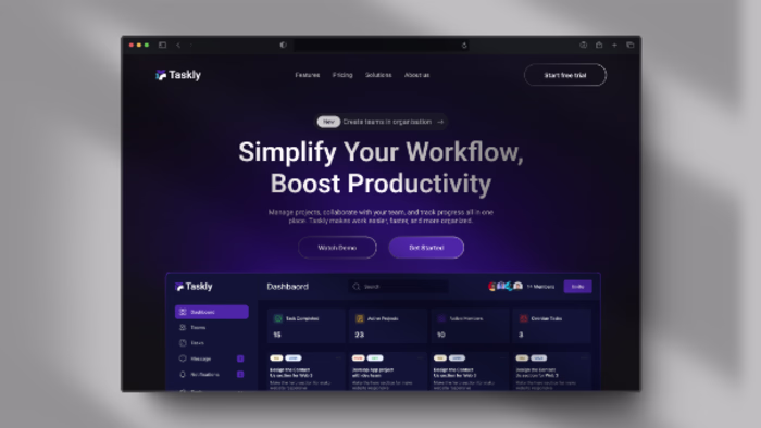 Taskly – Productivity and Task Management Dashboard