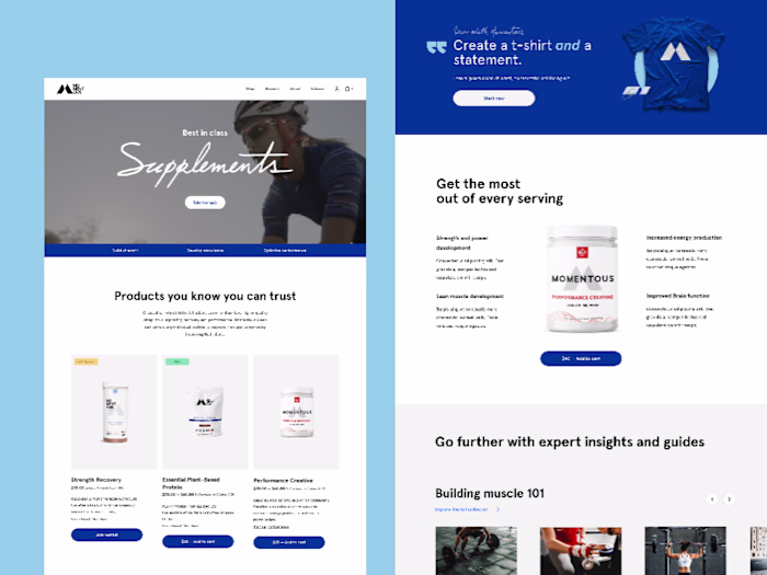 Momentous - E-commerce re-design Shopify