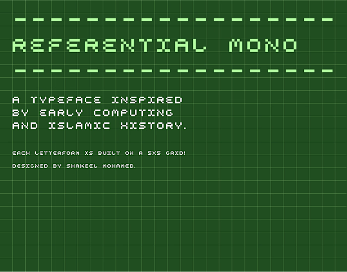 Referential Mono Typeface