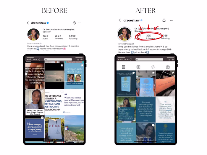 Instagram Management for Dr. Zoe Shaw (@drzoeshaw)
