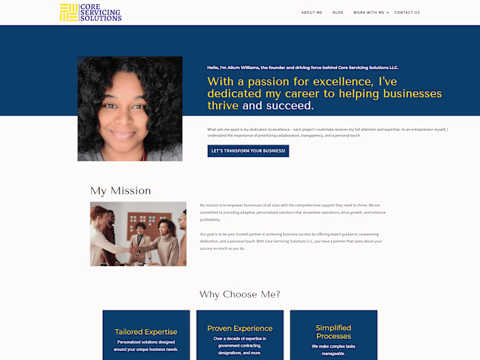 Website Redesign for Core Servicing Solutions
