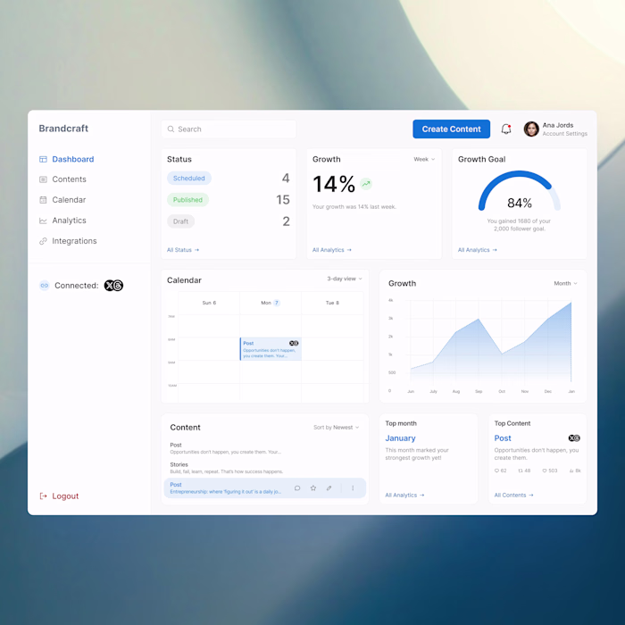 Social Media Management Dashboard Redesign
