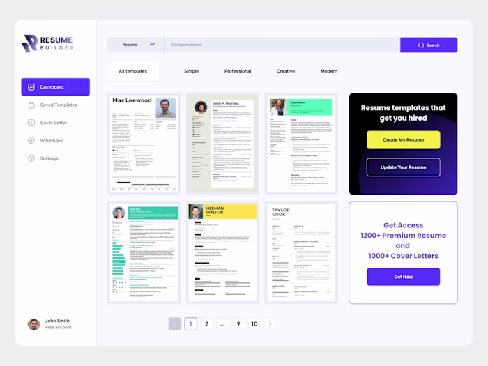 Resume Builder SAAS Design