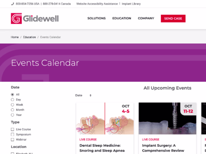 Glidewell Events Calendar