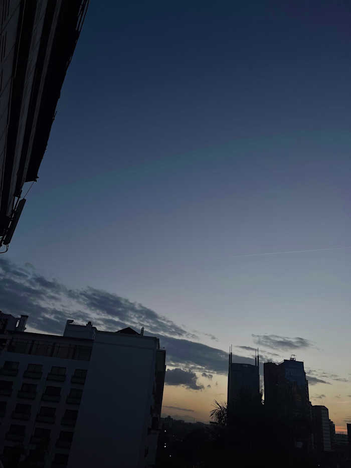 An open, unedited photo of a clear sky in Nairobi, Kenya.